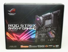 A boxed ASUS ROG STRIX B450-F Gaming Motherboard (Socket-AM4, 4x DDR4, ATX) (P/N:90MB0YS0-M0EAY0) (