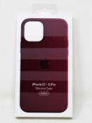 A boxed as new Apple iPhone 12/12 Pro Silicone Case with MagSafe in Plum (Box sealed, some clear