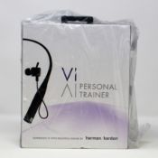 A boxed as new Vi Wireless Neckband Headphones with on-demand personal trainer (M/N: LBVI001).