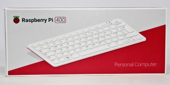 A boxed as new Raspberry Pi 400 Personal Computer Keyboard (UK Model).