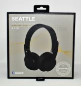 A boxed as new pair of Urbanista Seattle Wireless Bluetooth Headphones in Black (Box sealed).