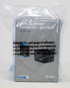 A boxed as new GoPro HERO9 Black Dual Battery Charger and Battery (Box sealed).