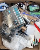 COLLECTION ONLY: A box of assorted as new and pre-owned small electrical items and accessories (