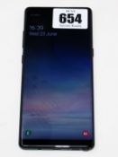 A pre-owned Samsung Galaxy Note 8 SM-N950F 64GB in Black (FRP clear, some light scratches to