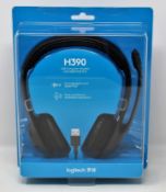 Two as new Logitech H390 USB Computer Headsets.