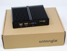 A boxed as new Untangle z4 Plus Q190G4N Firewall Appliance (UK plug adaptor required).
