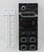 A boxed as new Murr Elecktroink 56521 Cube67+ BN-P Module (Code: 01312-1.05-2.10) (Box damaged), two