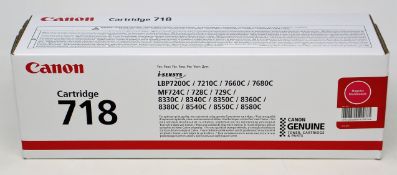 A boxed as new Canon I-SENSYS 718 Magenta Toner Cartridge (MC: 2660B014[AA] LN: 2020-09-08M5) (Box