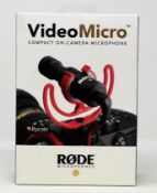A boxed as new Rode VideoMicro Compact On Camera Microphone (Box sealed).