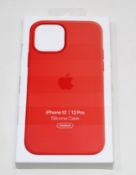 A boxed as new Apple iPhone 12/12 Pro Silicone Case with MagSafe in Pink Citrus (Box sealed, some