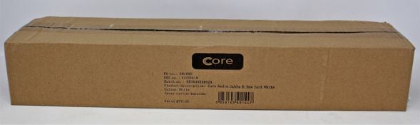 Twenty five boxed as new Core Audio Cable 3.5mm Jack White Cables (Item code 11202410) (Box