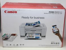 A boxed as new Canon PIXMA TR4551 4-in-One Printer in White (Box Sealed) (Some damage to box).