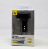 Ten boxed as new NT7003 BTS Wireless Car FM Transmitters in Black (Dual USB, LCD, BT, 3.1A) (Boxes