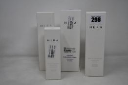 Two Hera white program hydrating water (1 x 150ml, 1 x 120ml), Hera creamy cleansing foam (200ml