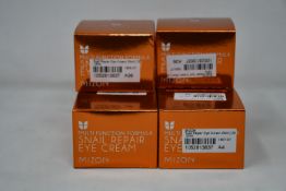 Six as new Mizon Snail repair eye cream (6 x 25ml) (Four EXP July 2021, two EXP May 22).