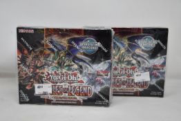 Two sealed as new boxes of Konami English edition Yu-Gi-Oh Battles of Legend Armageddon trading card