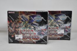 Two sealed as new boxes of Konami English edition Yu-Gi-Oh Battles of Legend Armageddon trading card