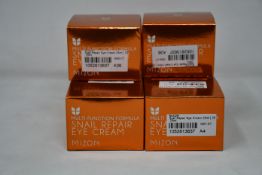 Six as new Mizon Snail repair eye cream (6 x 25ml) (Three EXP July 2021, three EXP May 2022).