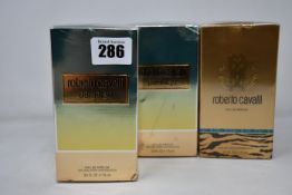Two Roberto Cavalli Paradiso eau de parfum (2 x 75ml) and a Roberto Cavalli eau de parfum (75ml) (