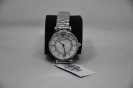A ladies as new Emporio Armani AR1908 Gianni T-bar watch (No box included).