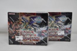 Two sealed as new boxes of Konami English edition Yu-Gi-Oh Battles of Legend Armageddon trading card