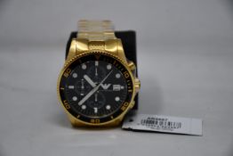 A men's as new Emporio Armani AR5857 gold chronograph watch (No box included).