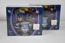 Two as new DC Comics Origins VS System Booster Boxes (14 cards per pack, 24 packs per box).