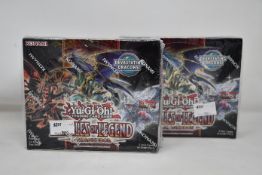 Two sealed as new boxes of Konami English edition Yu-Gi-Oh Battles of Legend Armageddon trading card