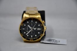 A men's as new Emporio Armani AR5857 gold chronograph watch (No box included).