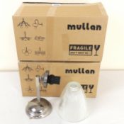 Two boxed as new Mullan Gadar Art Deco Wall Light, Antique silver