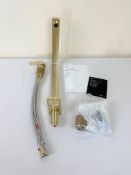 A boxed as new Dornbracht LOT Two-Hole Kitchen Mixer Tap with Cover Plate in Gold with Additional
