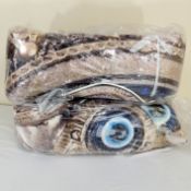 Two bagged as new Sena Home Style Digital Printed Carpet 162, Evil Eye Beads