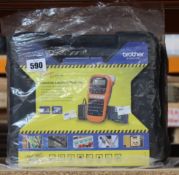 Four as new Brother P-Touch E110vp industrial label printers.