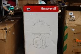 A boxed Honeywell HDZ408LIW IP security camera.
