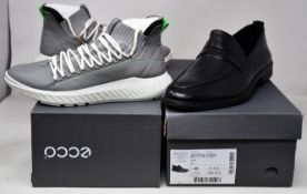 A pair of men's as new Ecco ST 1 Lite trainers (UK 6 - No box lid) and a pair of Ecco Melbourne