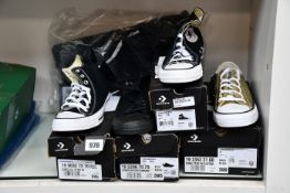 Four pairs of assorted as new Converse footwear (UK 5.5, 6 and 2 x 6.5) together with a pair of as