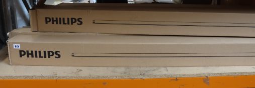 A quantity of assorted boxed as new fluorescent tubes to include Philips and GE (Approximately