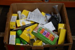 A box of assorted as new luxury beauty products.