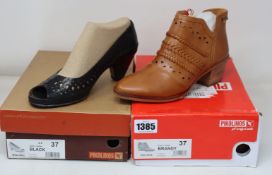 Two pairs of women's Pikolinos shoes; W2Z-8628 (EU 37) and W5A-5903 (EU 37).
