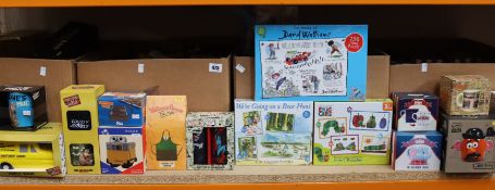 Assorted as new British film/TV novelties to include mugs, money boxes and puzzles from franchises