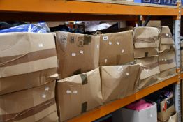 Thirteen boxes of assorted as new clothing and related items.