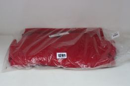 Two as new Calvin Klein long sleeved roll neck knitted midi dresses in red (M, L).