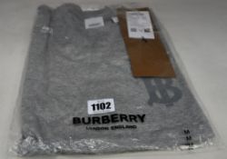 An as new Burberry Emerson monogramed top in grey (S - RRP £350).