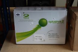 A boxed as new Optishot 2 golf simulator.