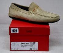 A pair of as new Hugo Boss Dandy suede driving shoes (UK 10).