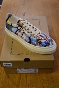 A pair of as new S.W.C & Endless Joy Cracked Earth canvas sneakers (UK 8).
