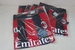 Five as new Puma AC Milan replica shirts (S,M, 2 x L, XL).