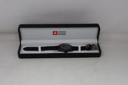 An as new Swiss Made Leica solar powered watch in black/grey.