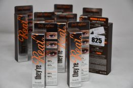 Eight boxed as new Benefit They're Real Tinted Primers (Mink-brown tinted lash primer base, 8.5g).