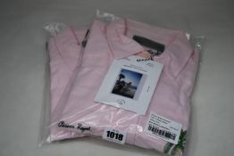 Two women's as new Desmond & Dempsey L'Oiseau Royal Embroidery Pink lounge shirts (S).